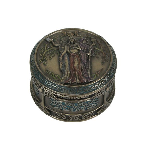 Celtic Triple Goddess Maiden Mother Crone Trinket Box - Picture 1 of 3